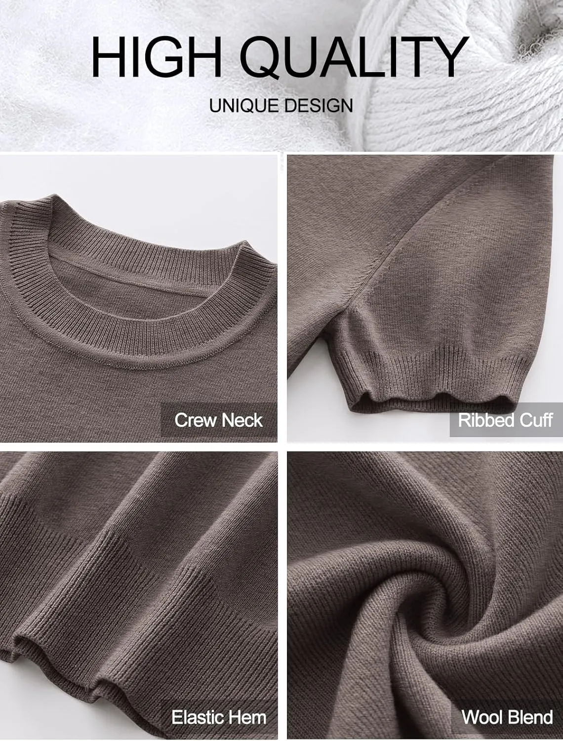ANRABESS Womens Short Sleeve Sweaters Wool Blend Crew Neck Sweater Shirts Business Casual Work Tops 2025 Summer Outfits