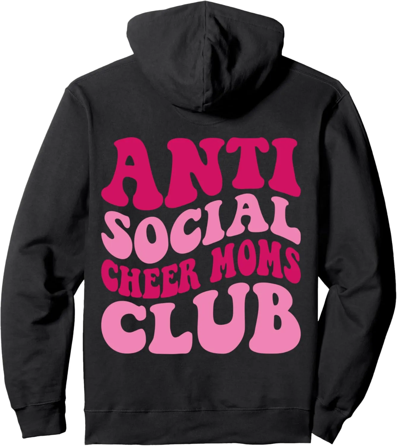 Anti Social Cheer Moms Club Funny Mom Saying Groovy Women Pullover Hoodie