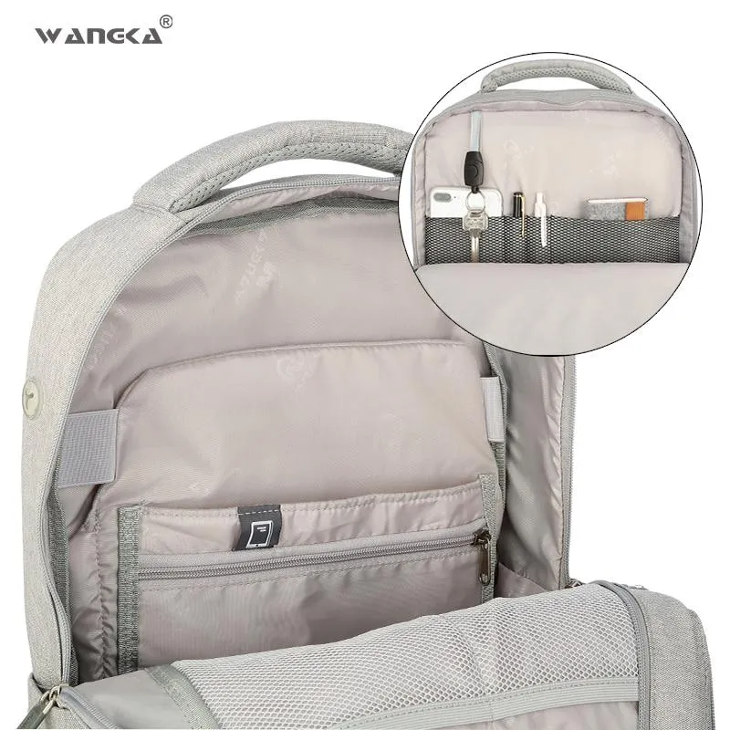 Anti Theft Canvas Leisure Business 15.6inch Laptop Backpack With Headphone Interface