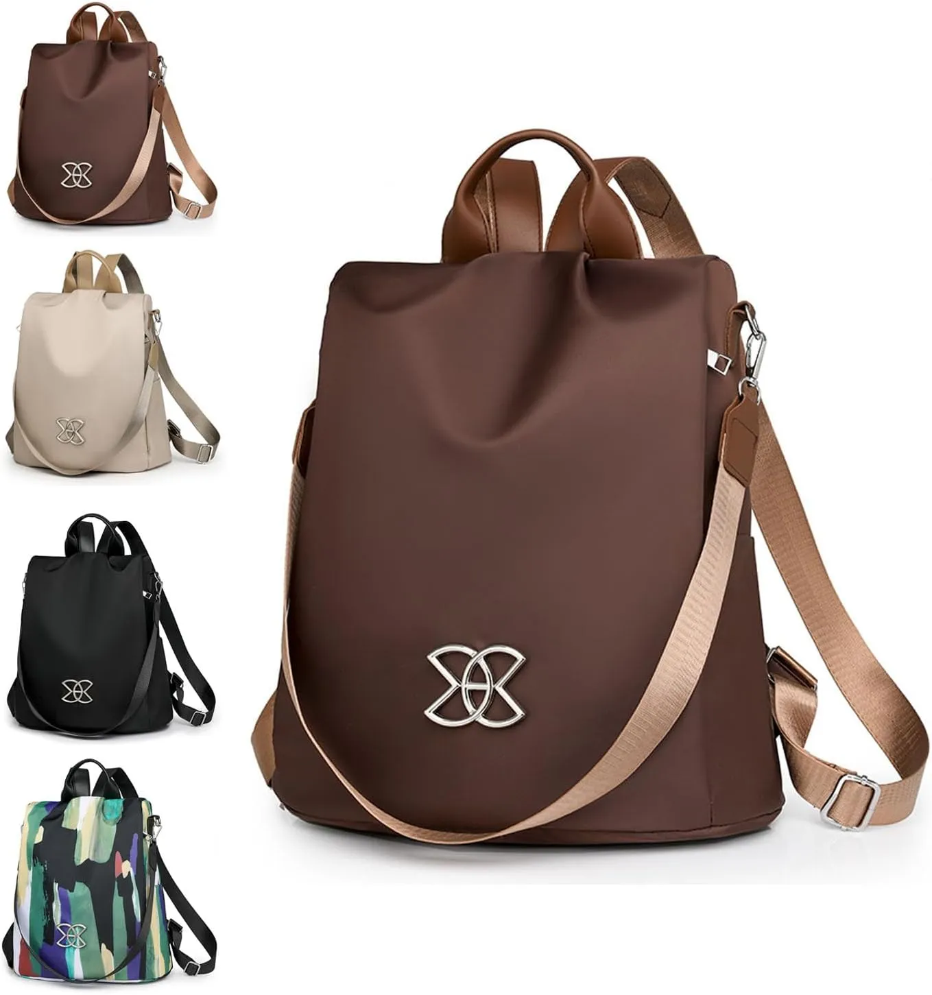 Anti-Theft Large Capacity Backpack, Leisure Shoulder Bag, Shoulder Bag for Women, Leisure Shoulder Backpack for Women (Brown)
