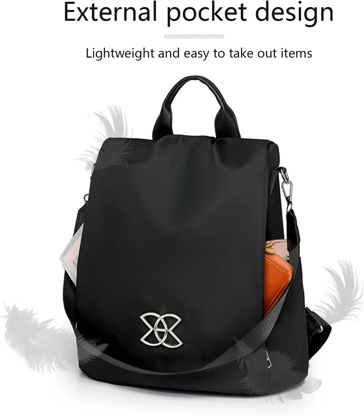 Anti-Theft Large Capacity Backpack, Shoulder Bag for Women, Crossbody Lightweight Lavazza Backpack Bishe Bag (Multicolor)