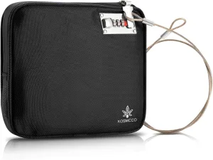 Anti-Theft Locking Beach Bag, 9x7.5-inch Portable Beach Safe for Securing Your Valuables and Phone – Black