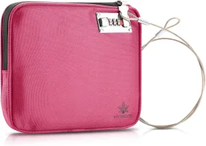 Anti-Theft Locking Beach Bag, 9x7.5-inch Portable Beach Safe for Securing Your Valuables and Phone – Rose Red