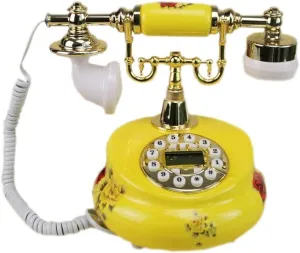 Antique Pastoral Green Ceramic Retro European Landline Telephone, Wedding Craft Gift, Vintage Design