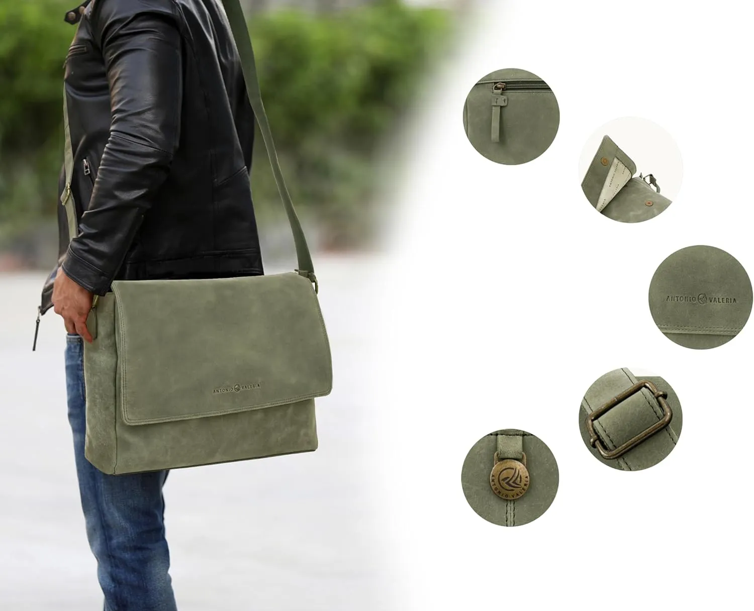 Antonio Valeria Robert Premium Leather Messenger Bag for Men