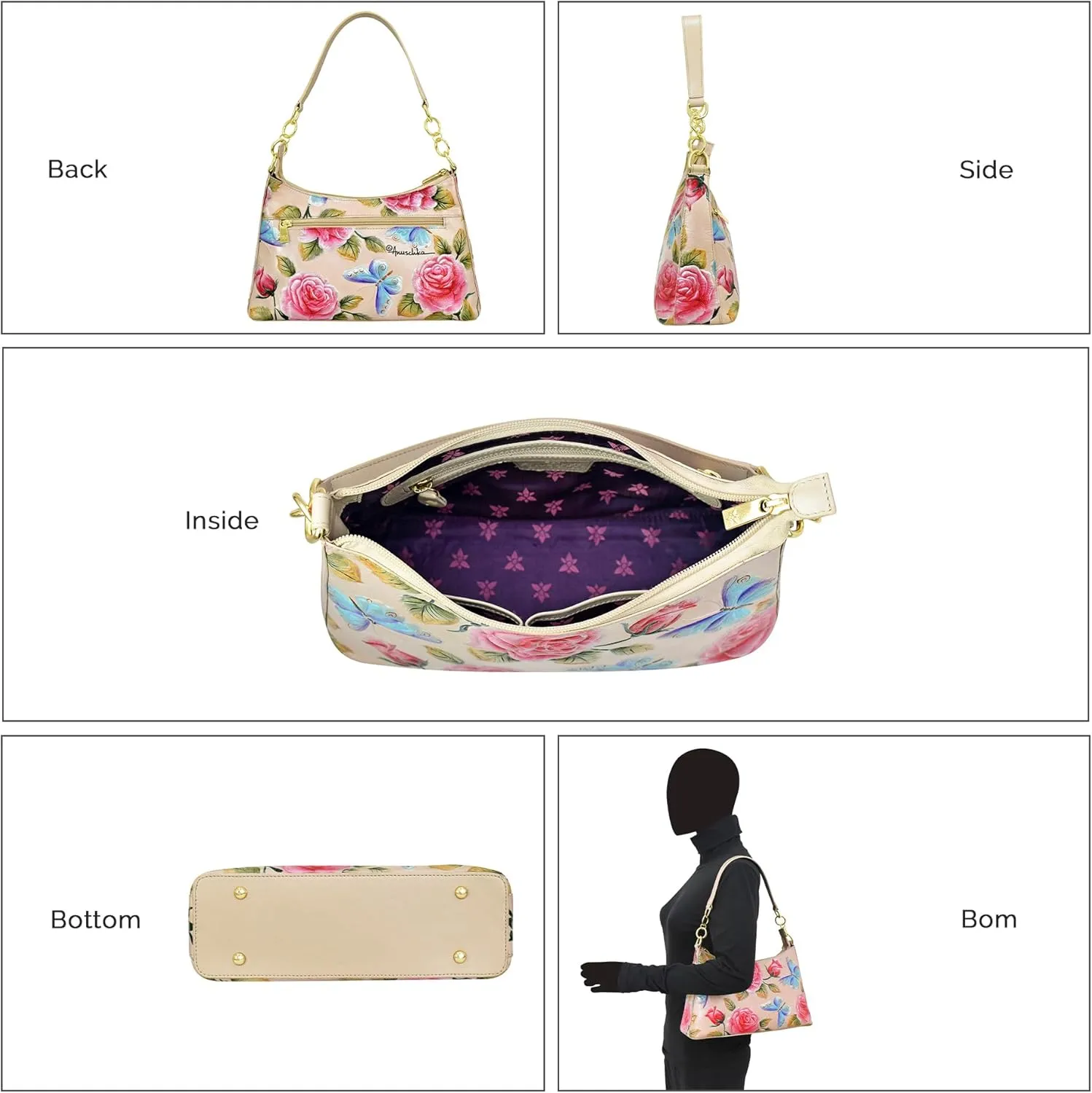Anuschka Hobo with Chain Strap-707