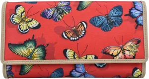 Anuschka Three Fold RFID Blocking Wallet - Wanderlust Collection - Nylon Fabric with Genuine Leather Trim and Artwork Print