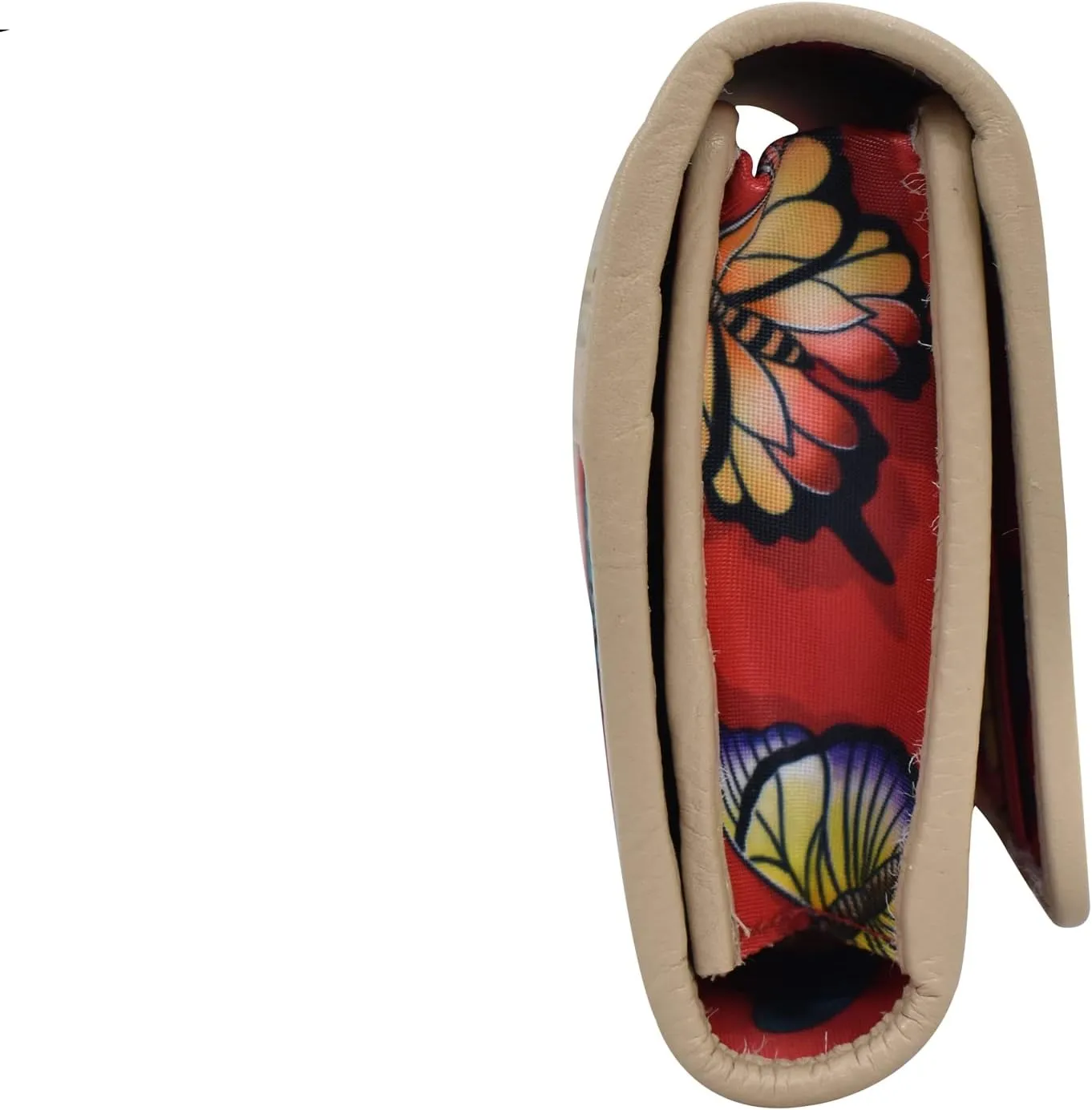 Anuschka Three Fold RFID Blocking Wallet - Wanderlust Collection - Nylon Fabric with Genuine Leather Trim and Artwork Print