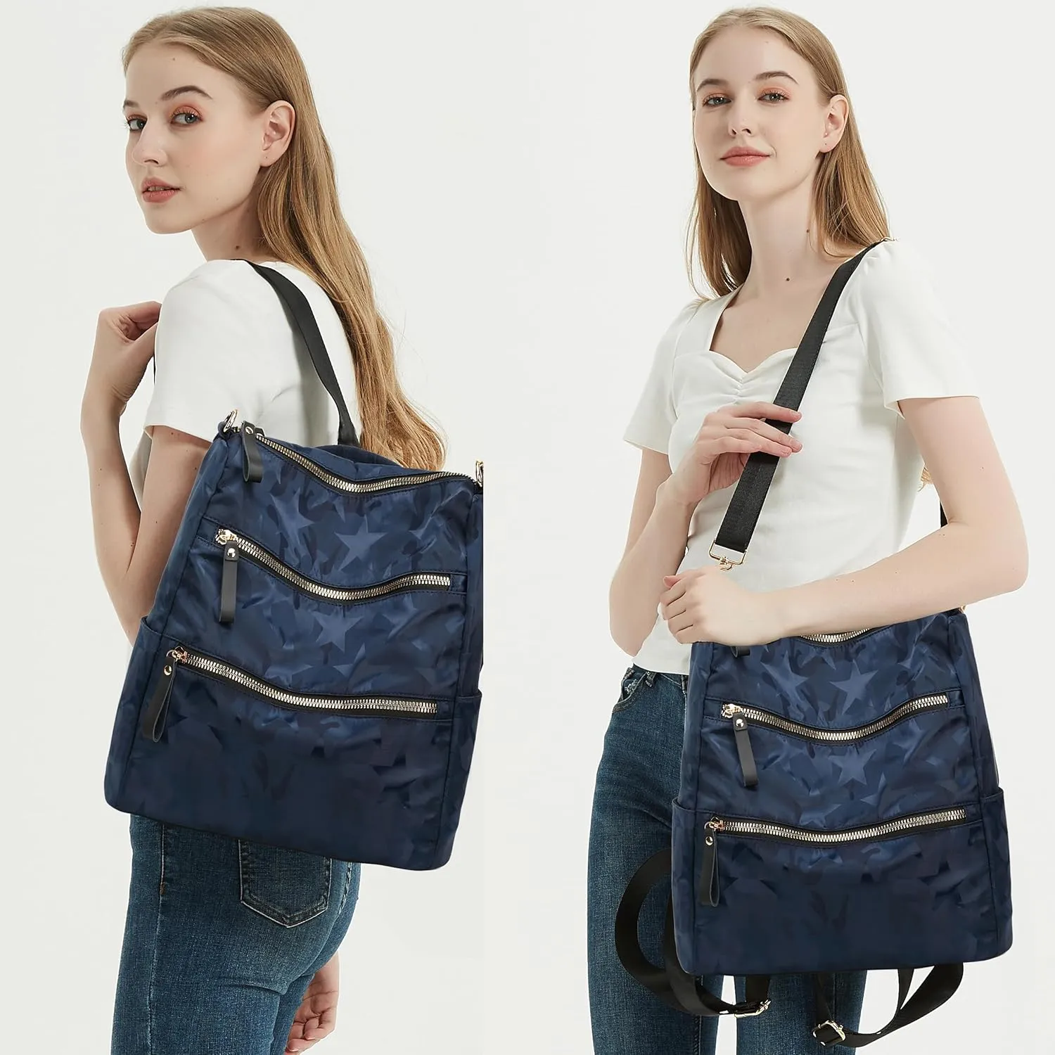 AO ALI VICTORY Women Nylon Backpack Purse Handbags and Shoulder Bag College Bookbags Anti Theft Travel Purses Casual Daypack