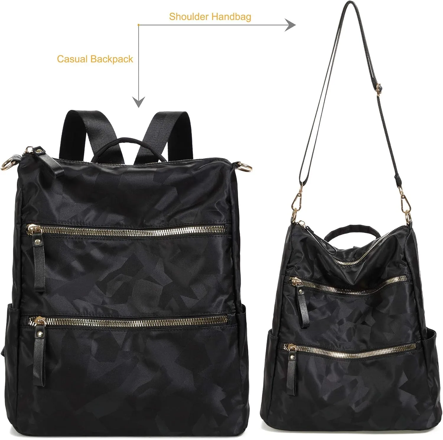 AO ALI VICTORY Women Nylon Backpack Purse Handbags and Shoulder Bag College Bookbags Anti Theft Travel Purses Casual Daypack