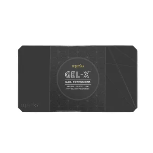 Apres Nail Gel-X Natural Stiletto Long Box of Tips, 500 Gel-X Tips, Soft Gel Tips, 10 Sizes 0-9, No Size 00 Included