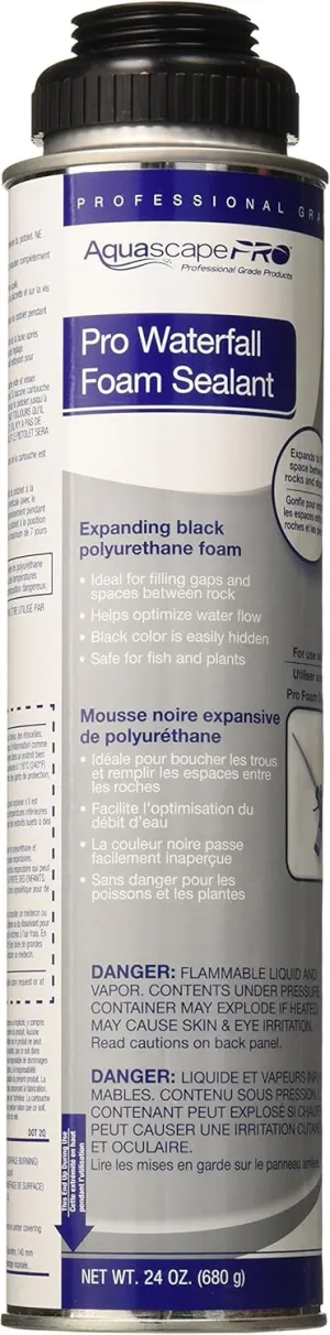 Aquascape PRO Professional Black Foam Sealant for Pond and Waterfall, Installation Tools, 24-Ounces |30096, 24-Ounce