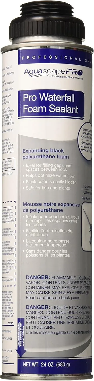 Aquascape PRO Professional Black Foam Sealant for Pond and Waterfall, Installation Tools, 24-Ounces |30096, 24-Ounce