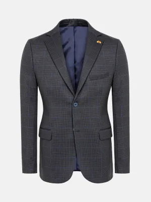 Archer Checkered Indigo Navy Blazer