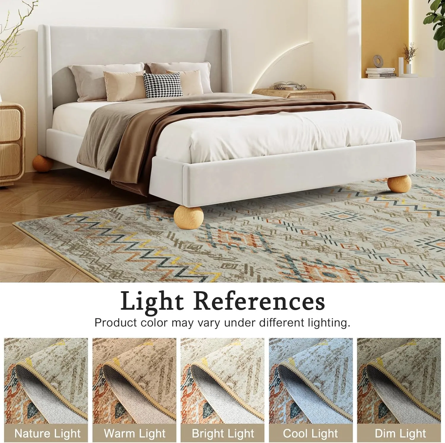 Area Rug Living Room Rugs Large Soft Boho Farmhouse Indoor Floor Rug (Brown, 8'x10')