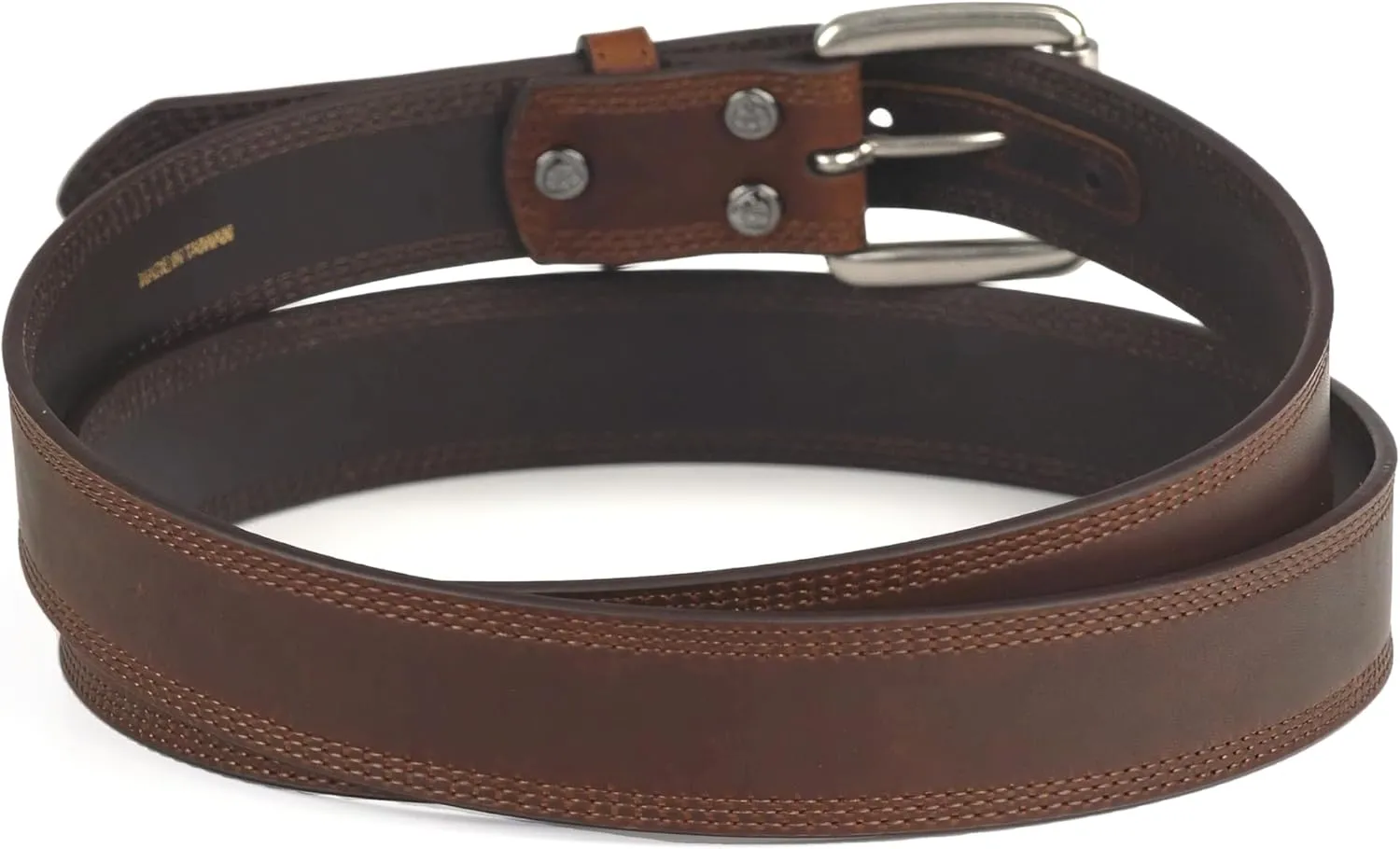 ARIAT Men's Rollershirt Triple Stitch Leather Belt