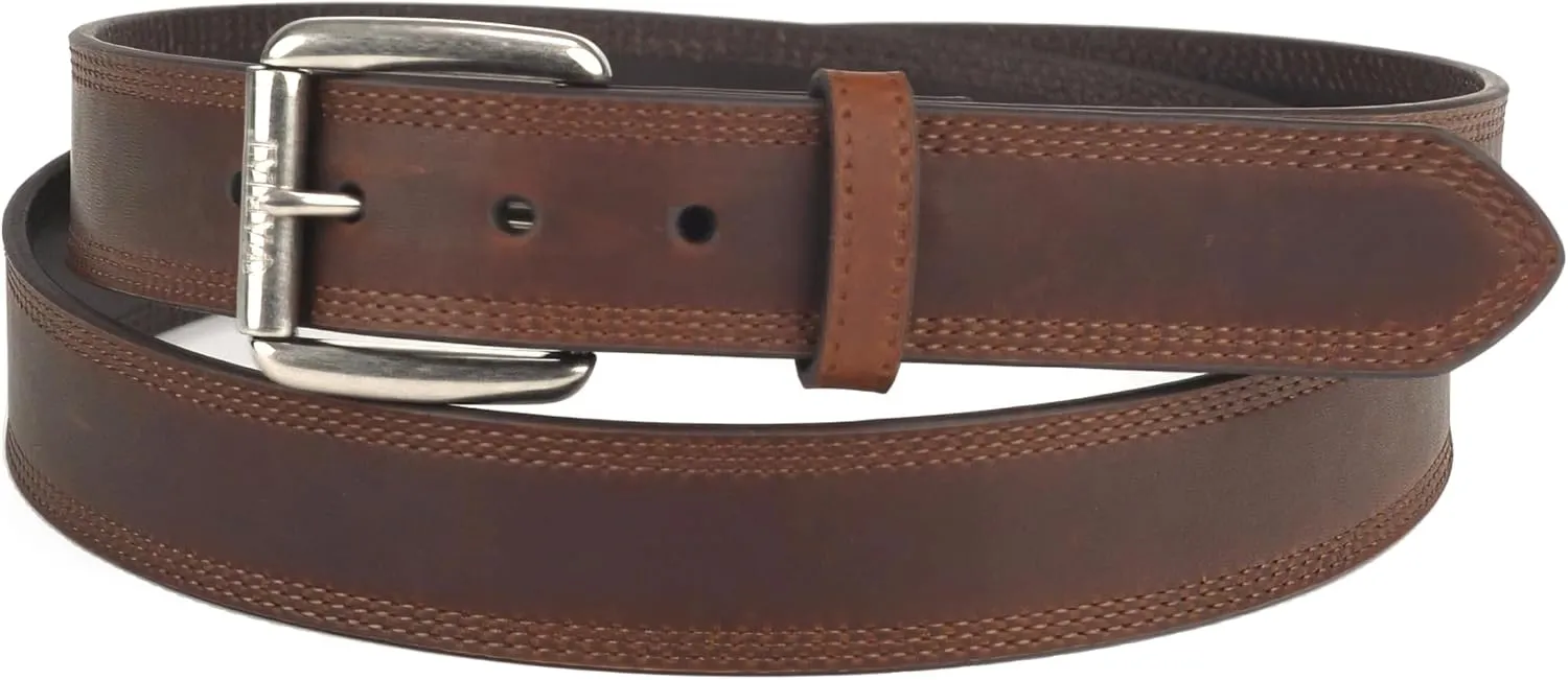 ARIAT Men's Rollershirt Triple Stitch Leather Belt