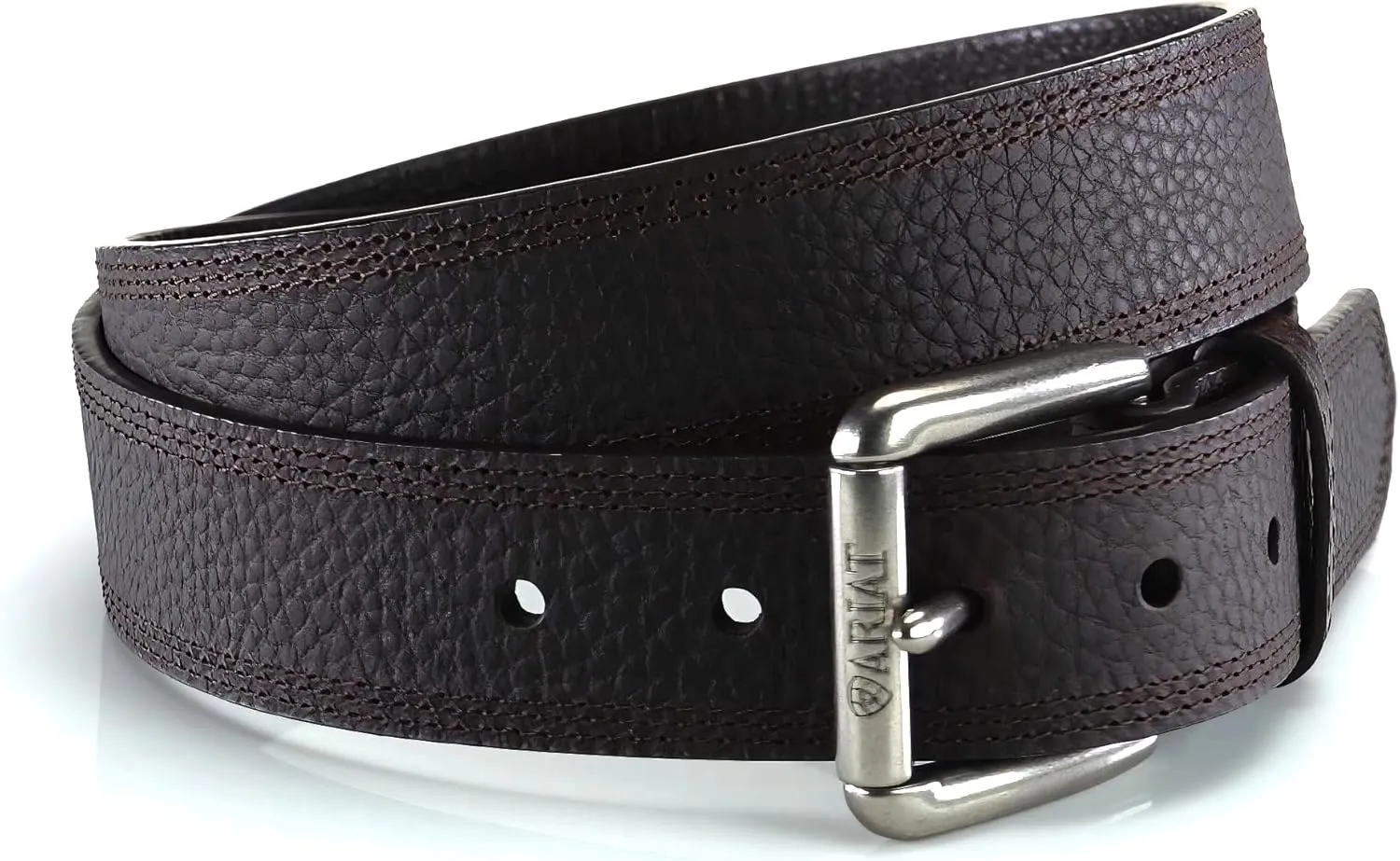ARIAT Men's Rollershirt Triple Stitch Leather Belt