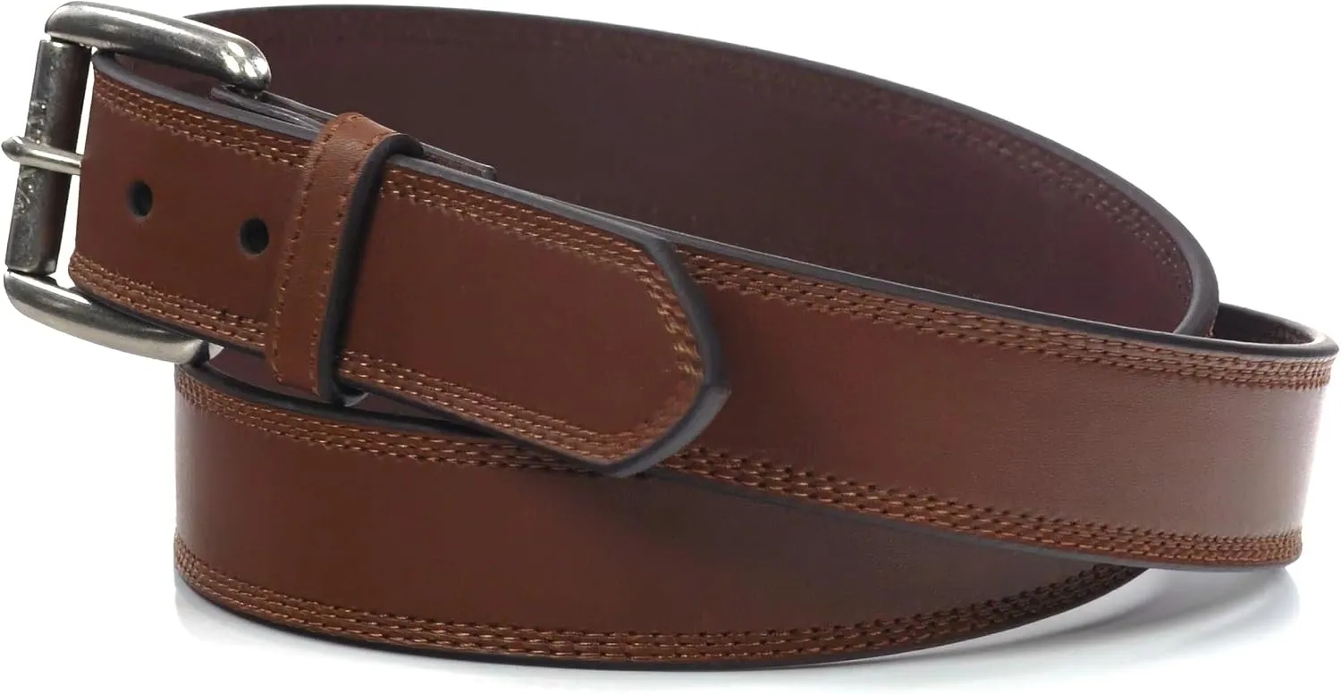 ARIAT Men's Rollershirt Triple Stitch Leather Belt