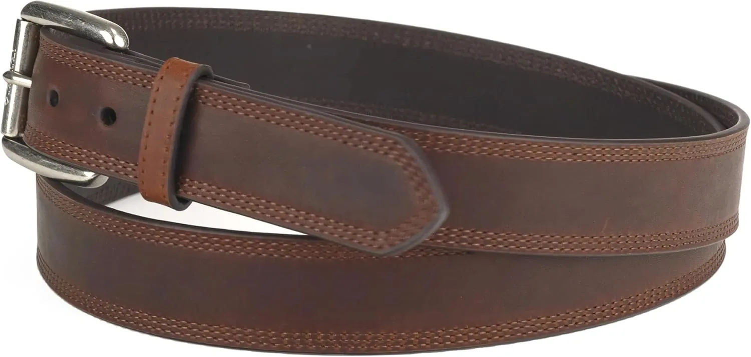 ARIAT Men's Rollershirt Triple Stitch Leather Belt