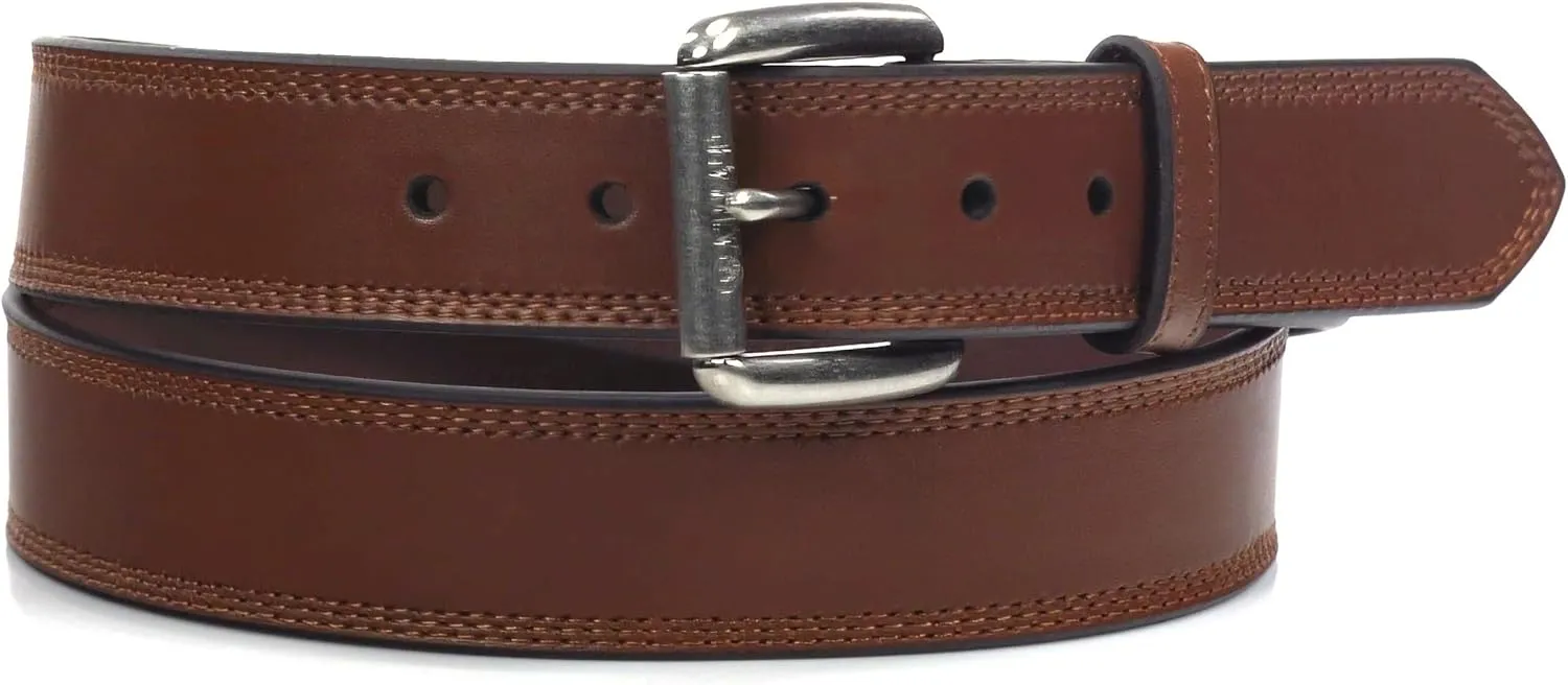 ARIAT Men's Rollershirt Triple Stitch Leather Belt