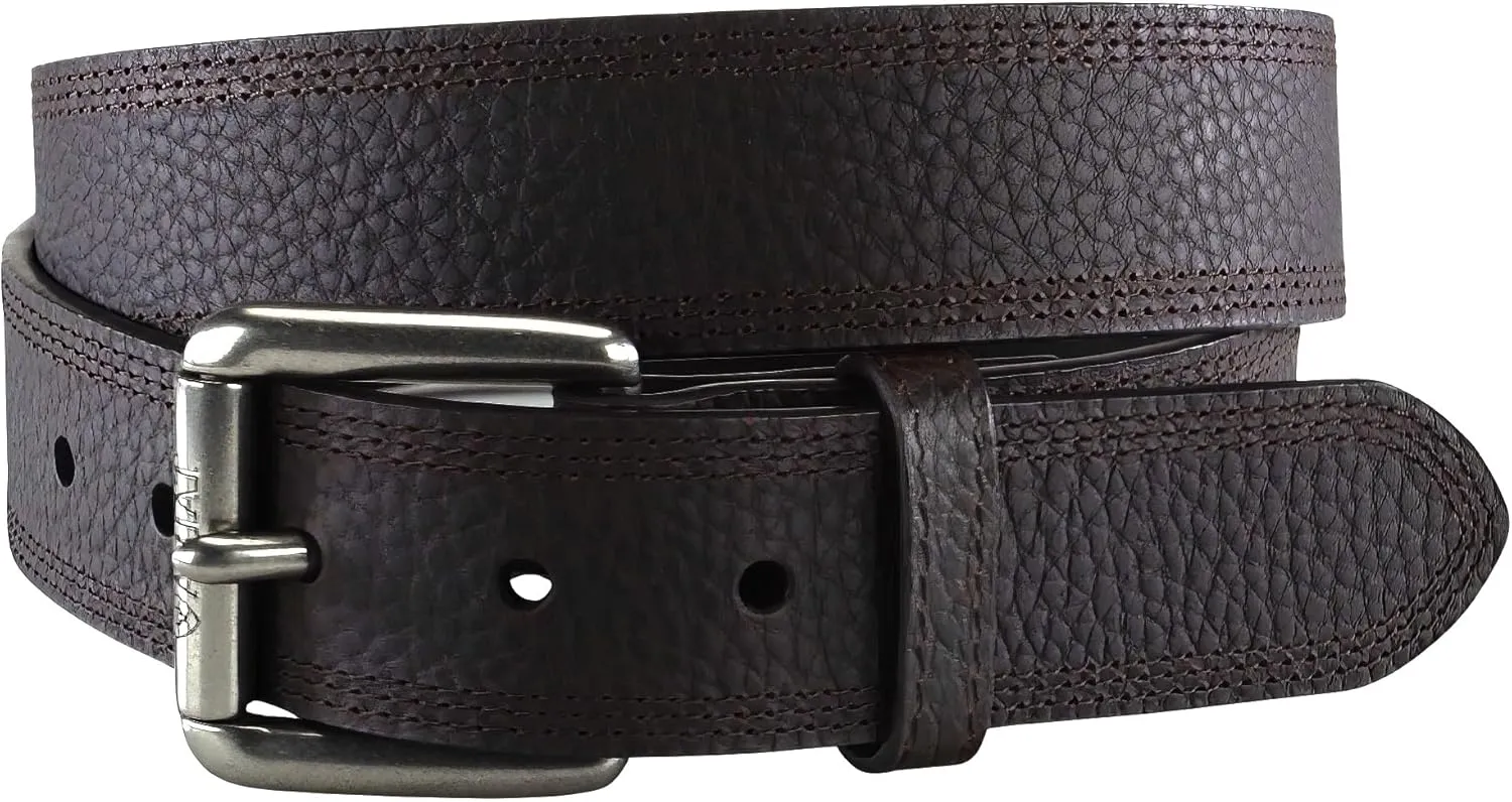 ARIAT Men's Rollershirt Triple Stitch Leather Belt