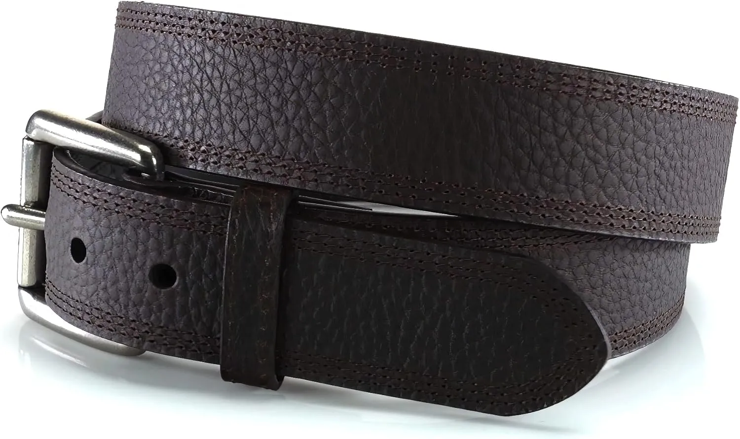 ARIAT Men's Rollershirt Triple Stitch Leather Belt