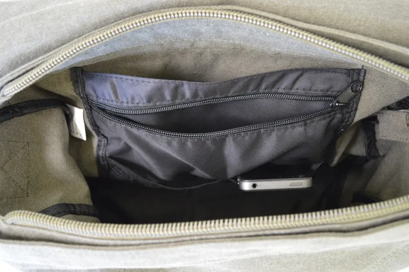 Army Green Courier Messenger Bag