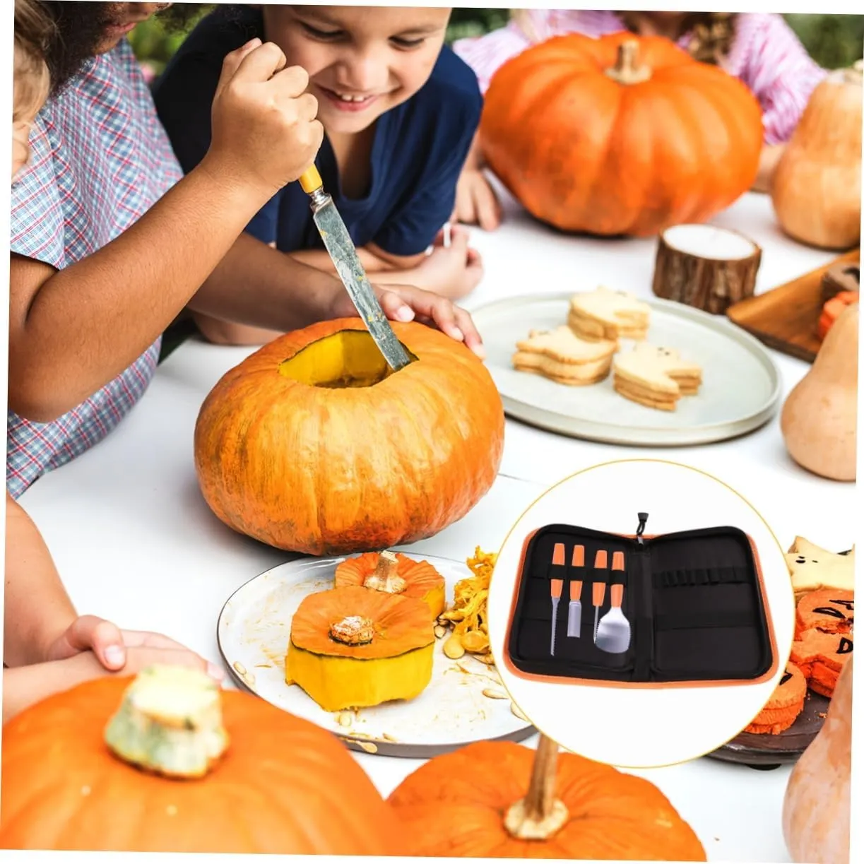 ARTIBETTER 2 Pcs Storage Bag Carving Pumpkin Tools Pumpkin Carving Kits Pumpkin Carving Tool Storage Case Drill Bit Organizer Bag Tool Bag Carved Decorative Tools Pouch Black Mixed Textiles