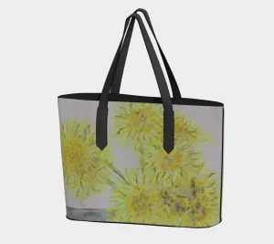 Artificial intelligence Flowers leather Tote Bag Mama Vegan Savings-packed