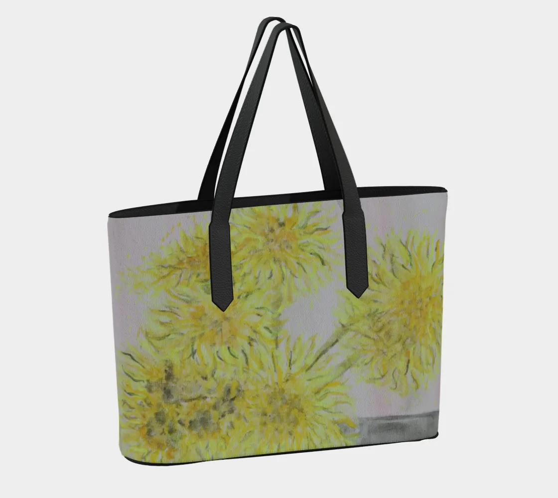 Artificial intelligence Flowers leather Tote Bag Mama Vegan Savings-packed