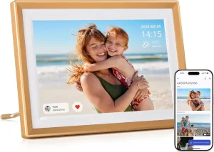ARZOPA Metal Digital Picture Frame WiFi 10.1" HD IPS Touch Screen Smart Photo Frame Electronic Free Arzopa App Custom Picture Frame for Gifting Easy Share Unlimited Photos Videos - D10 Gold