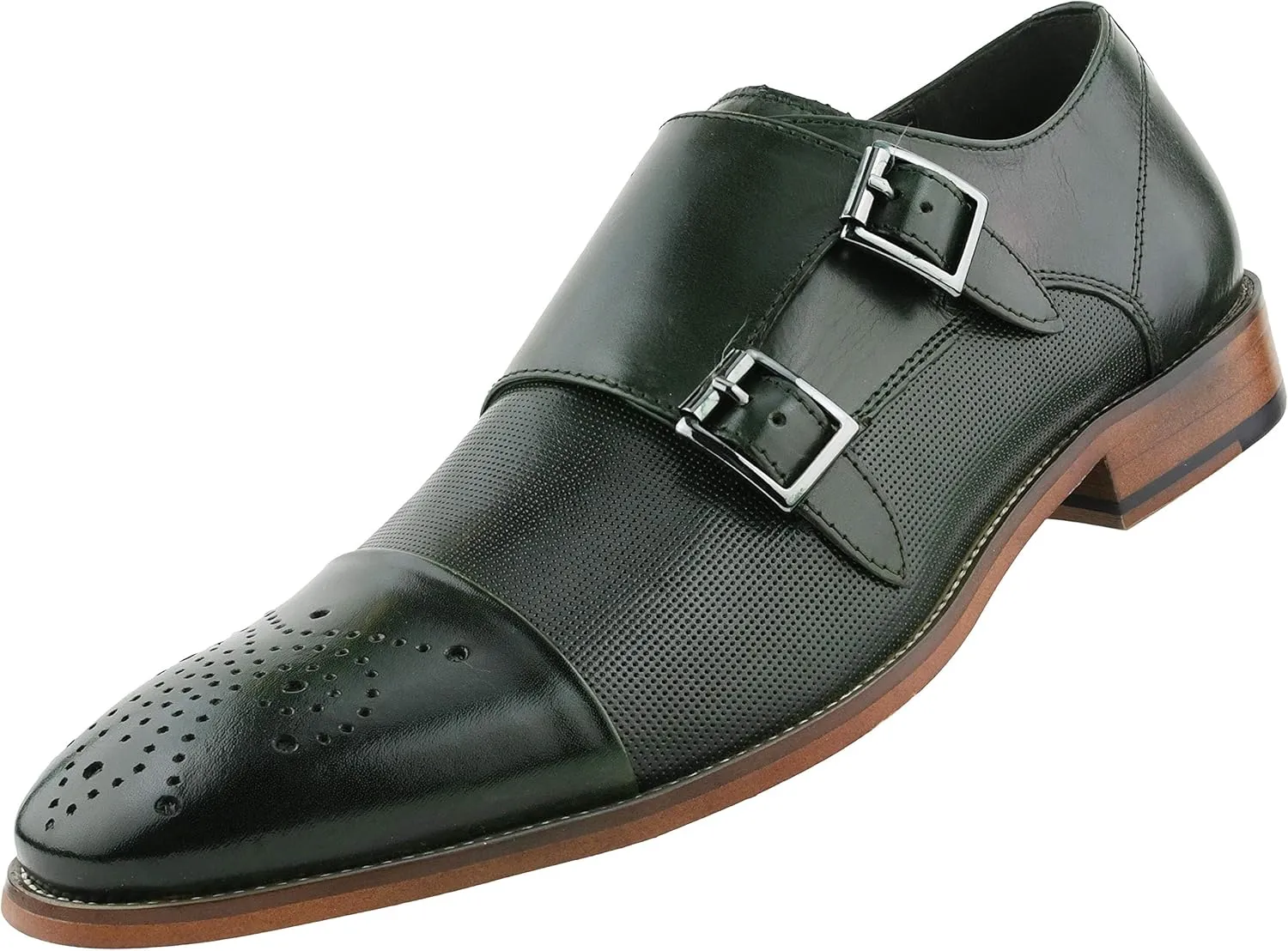 Asher Green AG1101 - Men's Dress Shoes, Formal Men's Shoes - Genuine Calf Leather Double Monk Strap