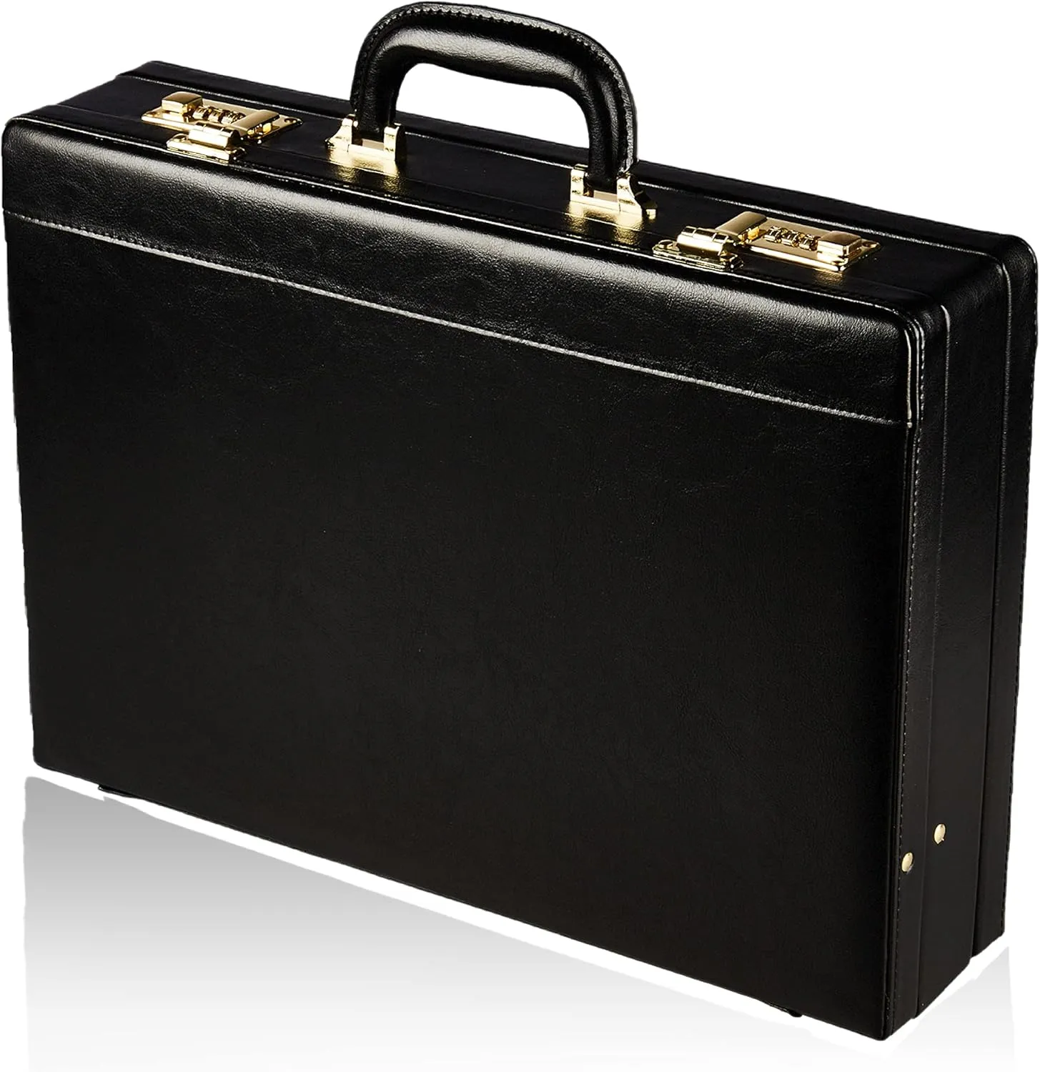 Attache Briefcase Leather Look Pu Case Expanding Executive Business Bag