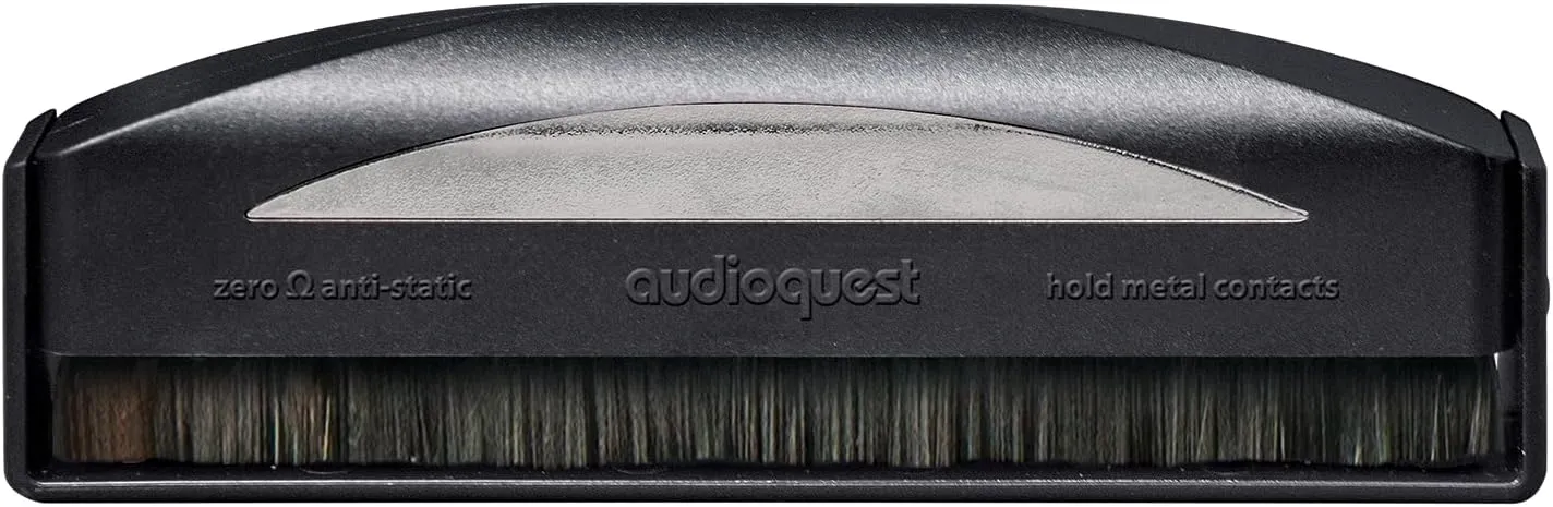 Audio Technica AT-LP140XP-BK DJ Professional Black Turntable with an AudioQuest AQSLVRRECBRUSH Silver Anti-Static Record Brush (2020)