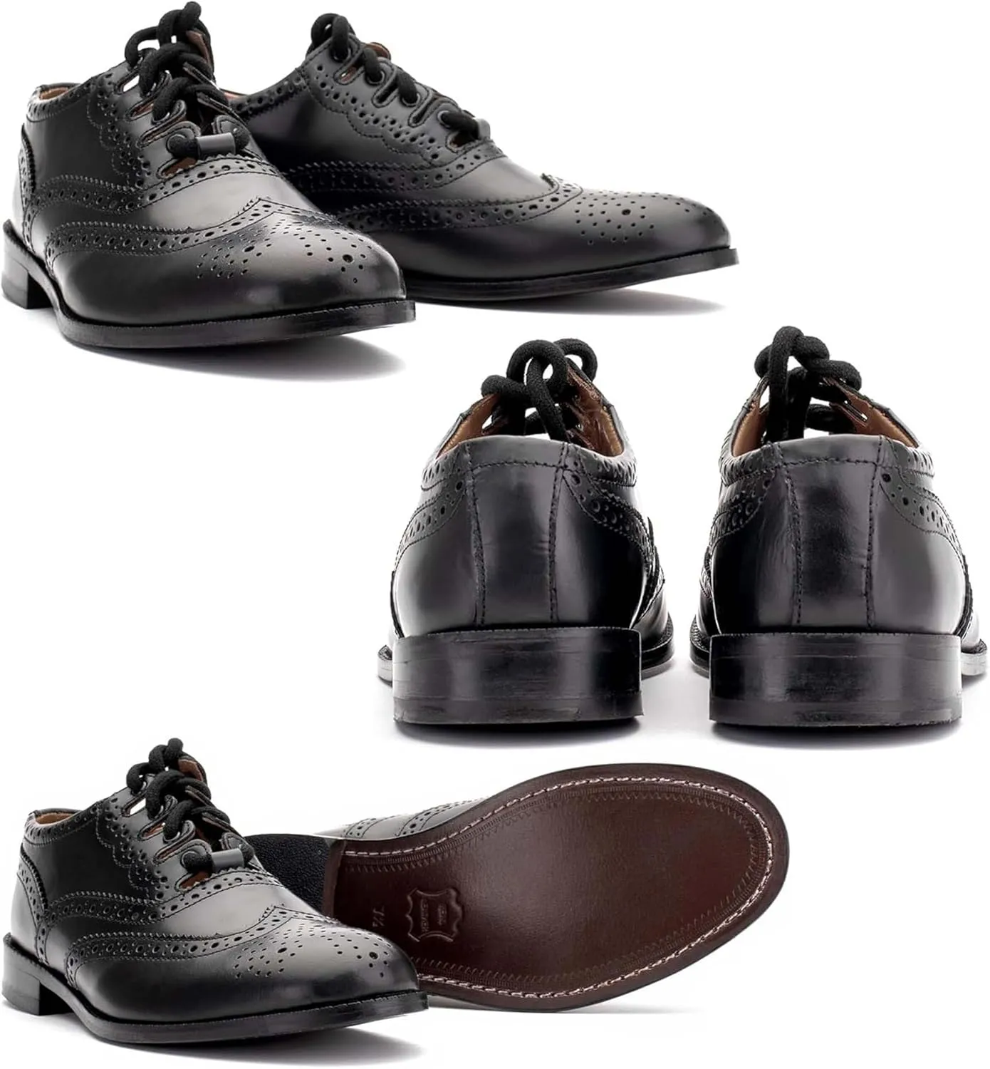 Authentic Scottish Ghillie Brogues with Wool Kilt Hose Socks Socks - 100% Leather, Made in Scotland, Unisex