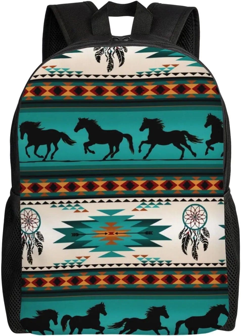 Aztec Tribal Horse Minimalist Laptop Backpack – Waterproof Business Travel Bag, Breathable Design, Modern Work & Leisure