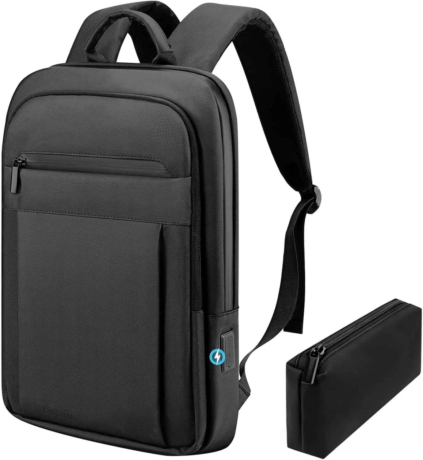 Backpack for Men Lightweight Business Laptop Backpack for 15.6 Inch Computer Bag Slim Anti-Theft Backpack for Commuting Work Office College Travel (with a Small Bag)
