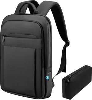 Backpack for Men Lightweight Business Laptop Backpack for 15.6 Inch Computer Bag Slim Anti-Theft Backpack for Commuting Work Office College Travel (with a Small Bag)