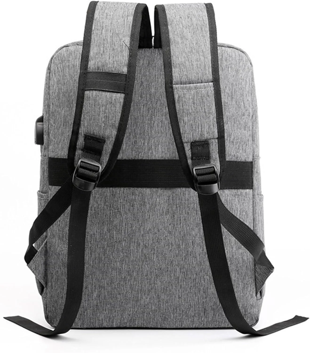 Backpack For Men Men's Grey Nylon Business Backpack Portable Urban Laptop Bag with Multifunctional Design(Black)