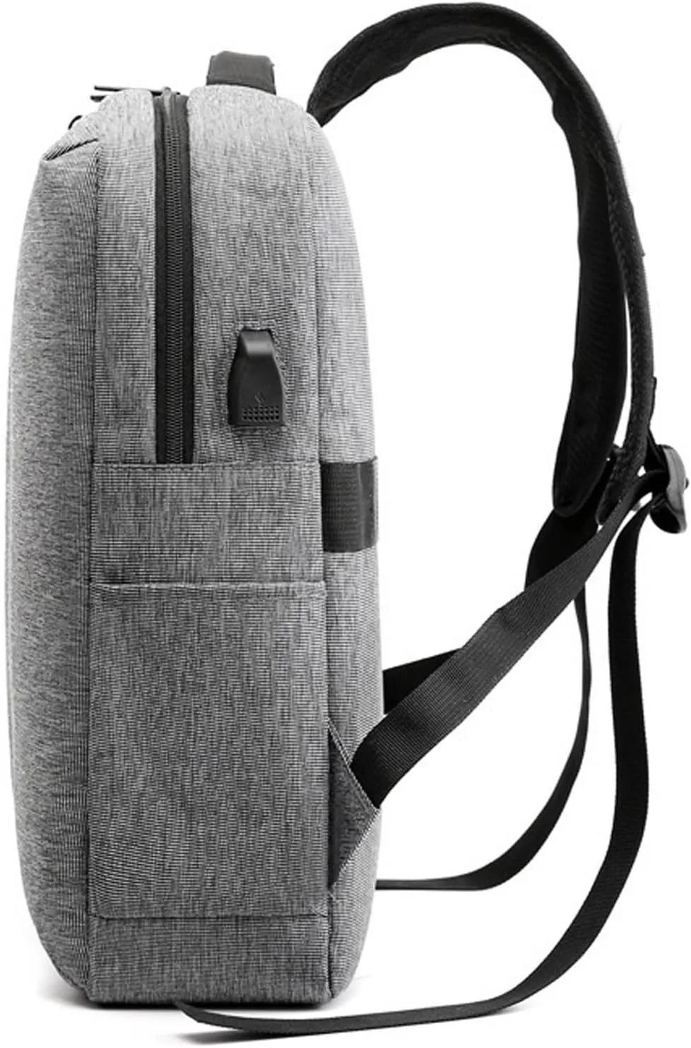 Backpack For Men Men's Grey Nylon Business Backpack Portable Urban Laptop Bag with Multifunctional Design(Black)