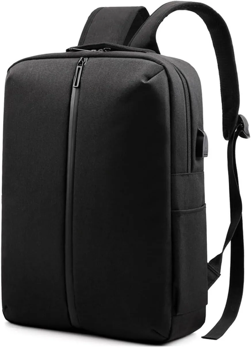 Backpack For Men Men's Grey Nylon Business Backpack Portable Urban Laptop Bag with Multifunctional Design(Black)