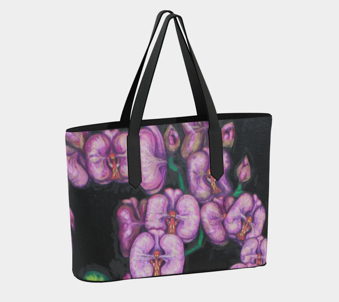 Bag *00% satisfaction guarantee Leather Vegan Problem-solving Tote Orchids