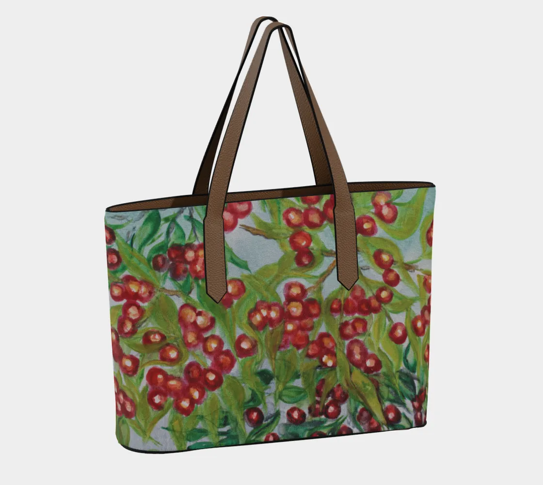 Bag Overnight delivery Red Berries Tote Vegan Leather Priority access