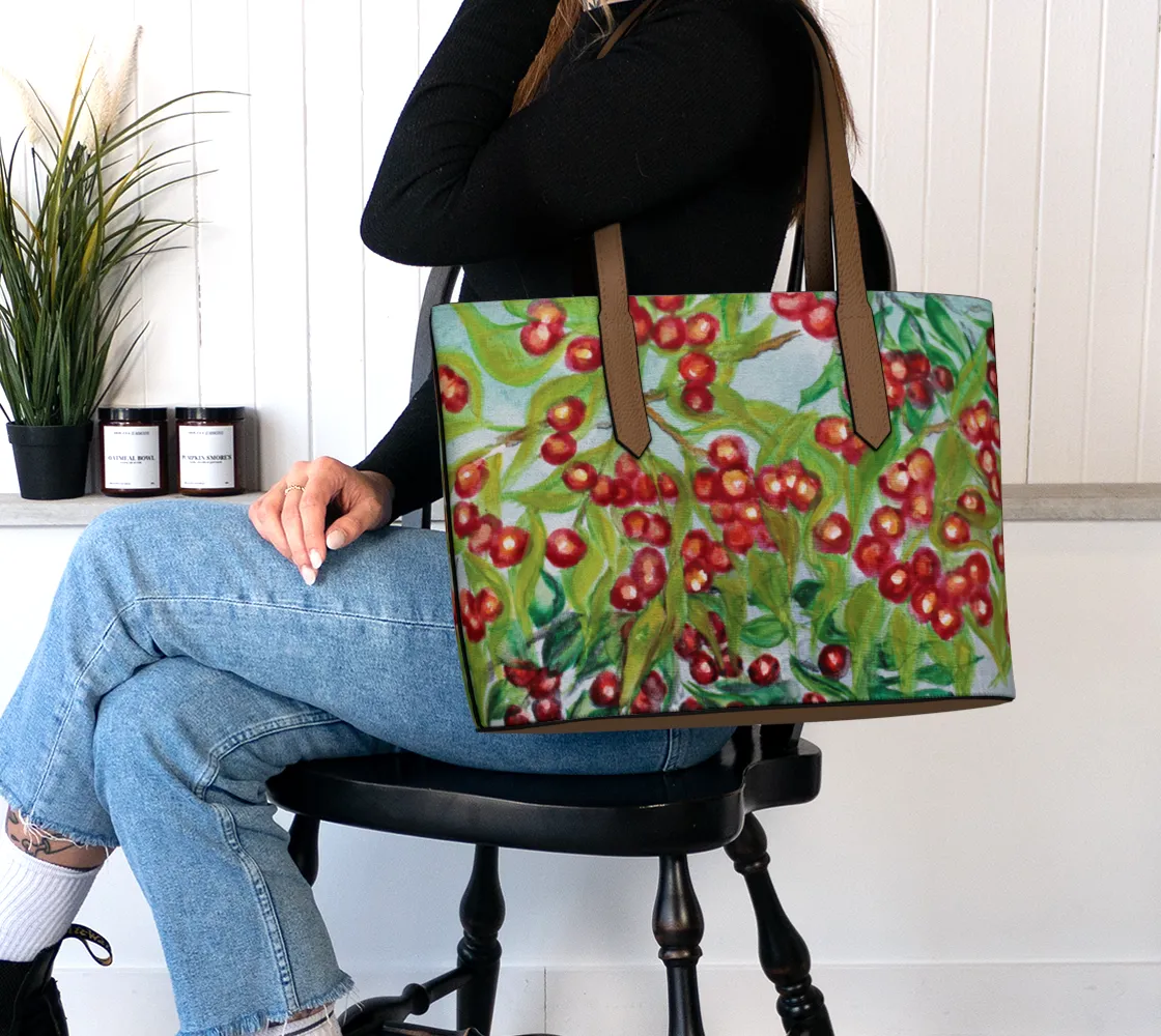Bag Overnight delivery Red Berries Tote Vegan Leather Priority access