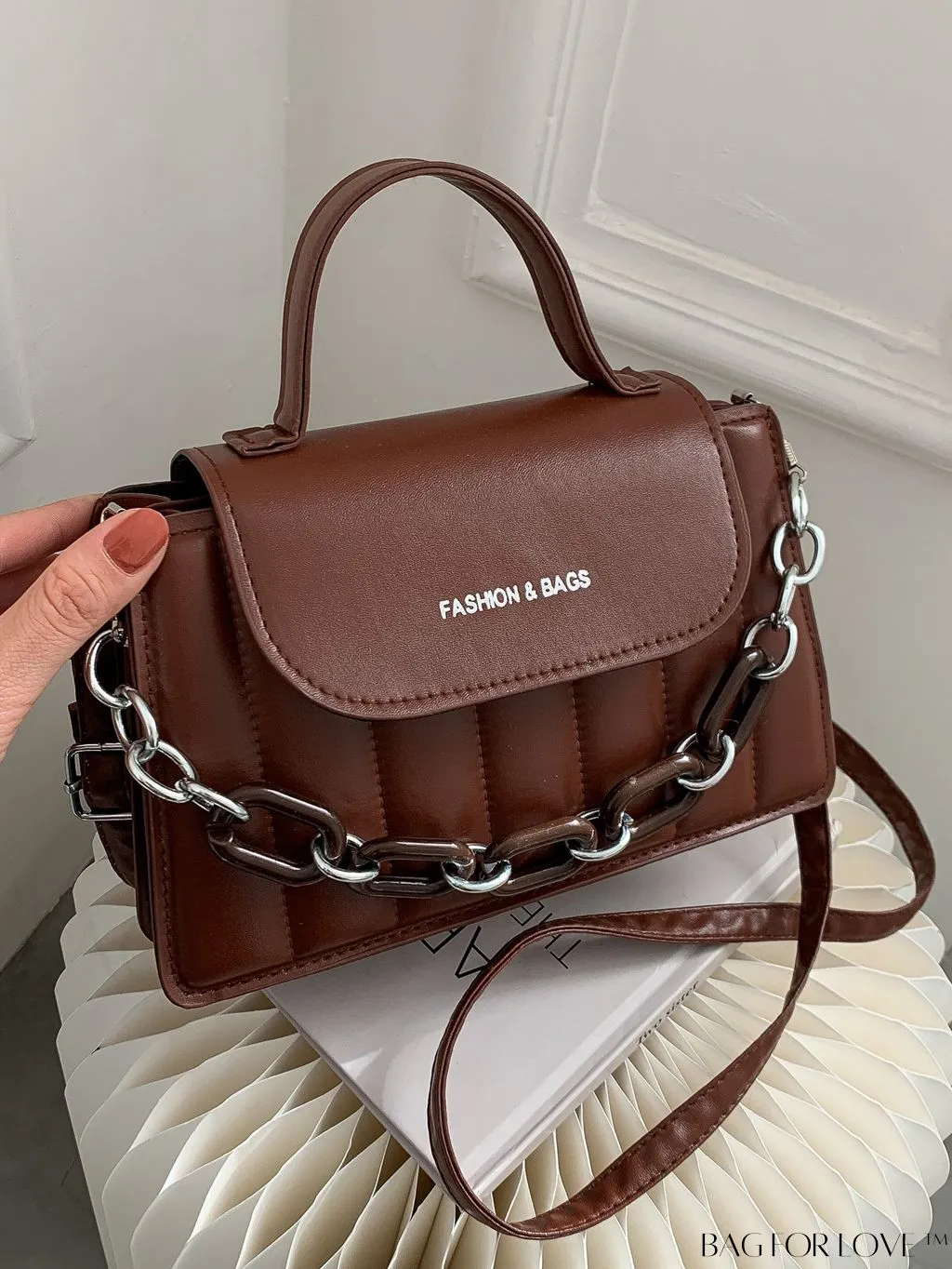 BagForLove - Chic Chain Embellished Compact Satchel