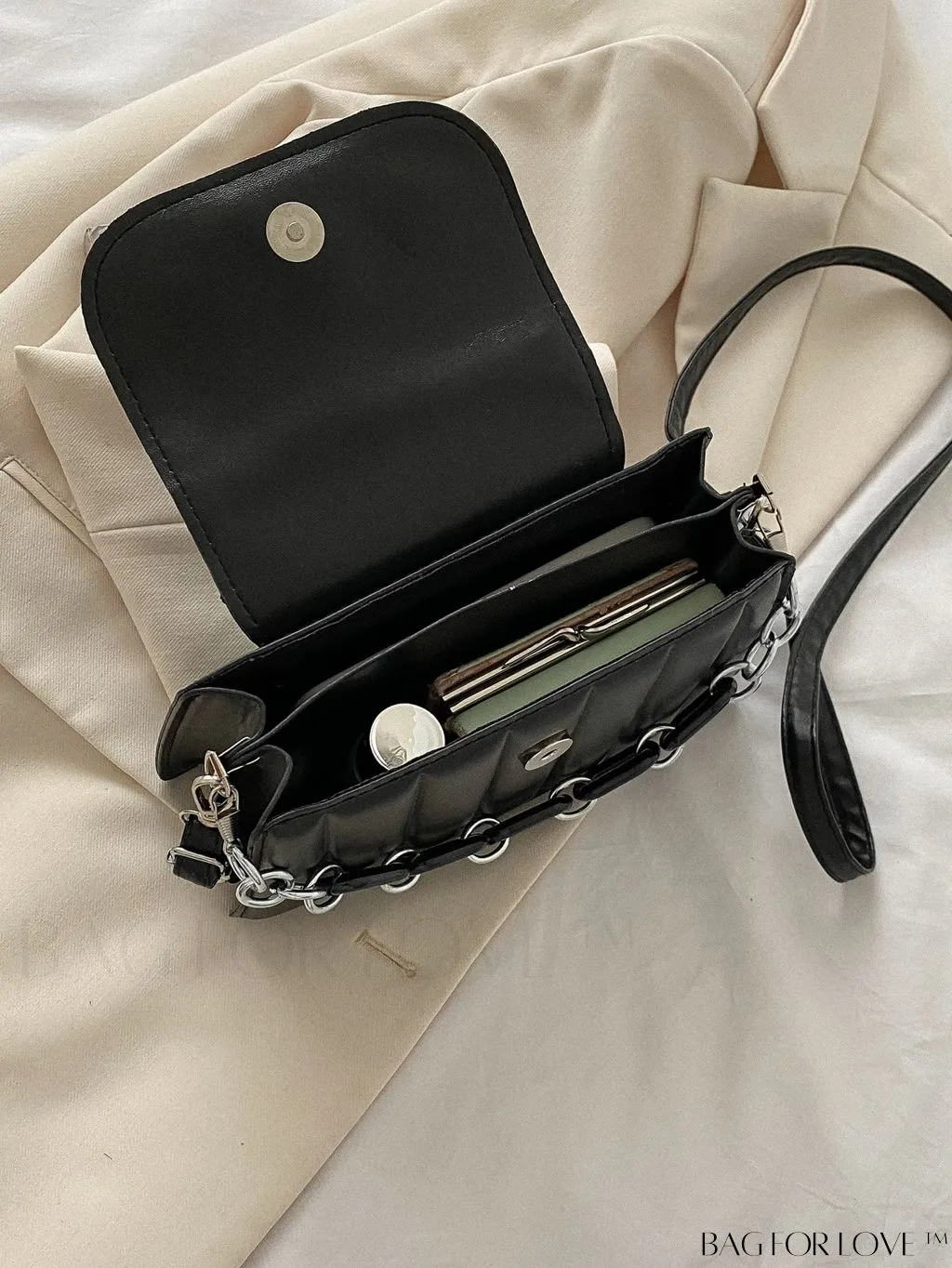 BagForLove - Chic Chain Embellished Compact Satchel