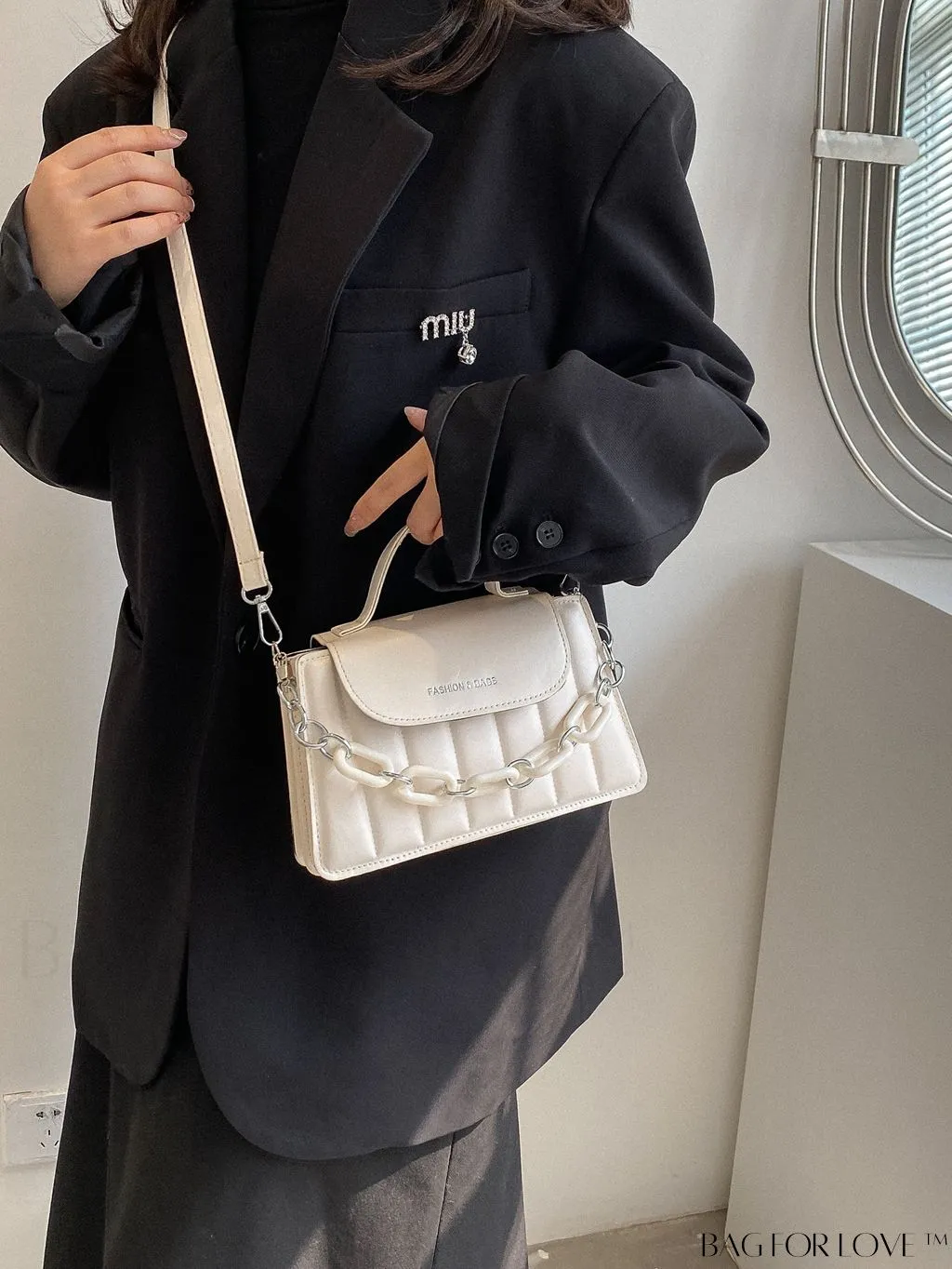 BagForLove - Chic Chain Embellished Compact Satchel