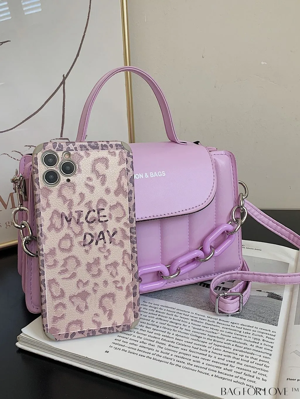 BagForLove - Chic Chain Embellished Compact Satchel