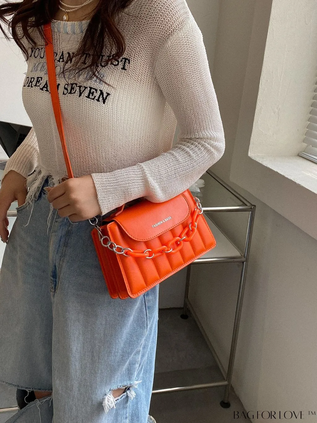 BagForLove - Chic Chain Embellished Compact Satchel